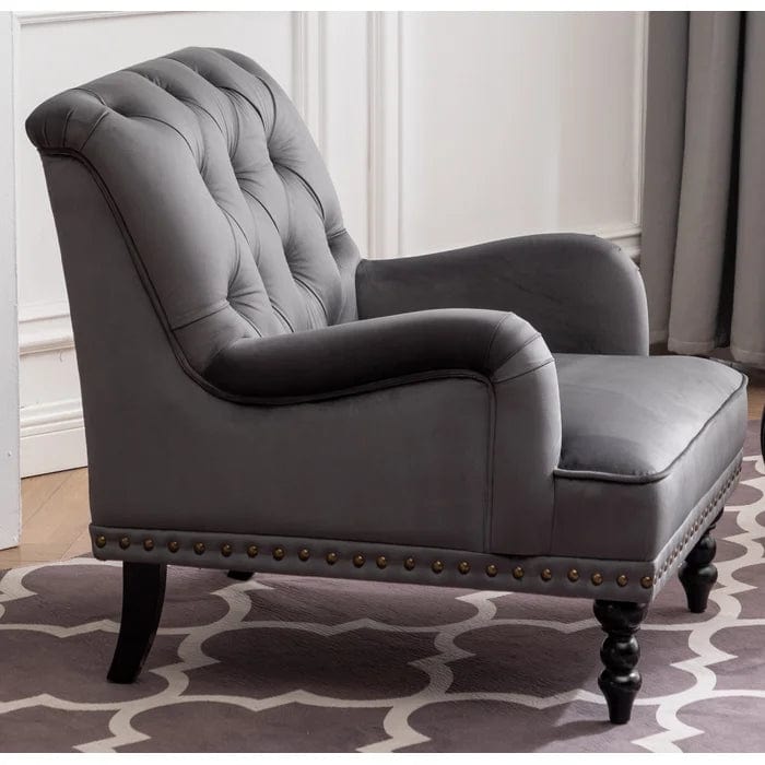 Wide Tufted Velvet Armchair