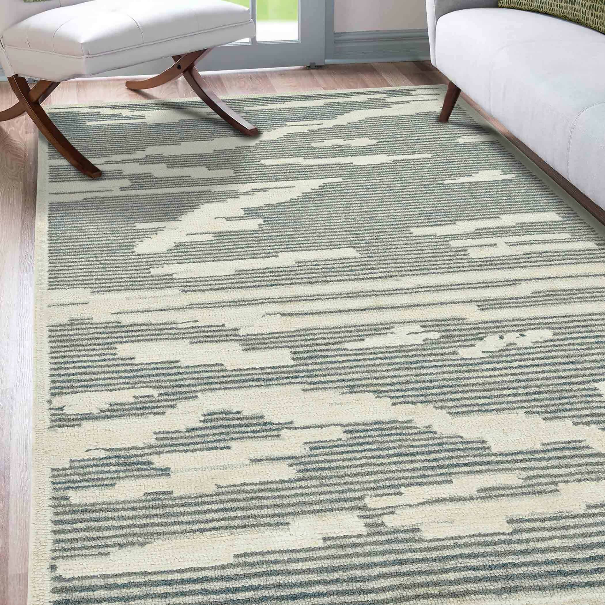 Gray Wool Chicago 5x8 Feet Hand-Tufted Carpet Rug