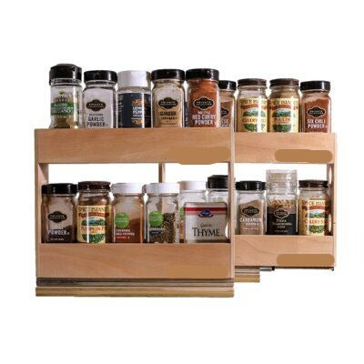 Sliding Kitchen Wooden Spice/Condiment Rack One Slide With 28 Bottles ( With Complementary Coaster ) By Miza