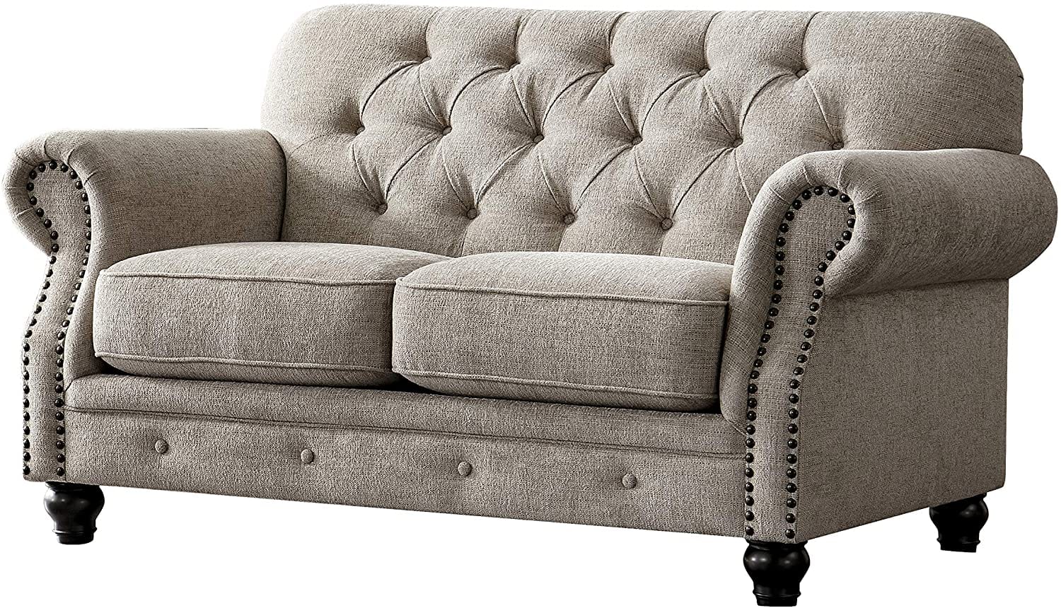 Luxury Chesterfield Chenille Diamond Tufted Living Room Sofa,  Loveseat