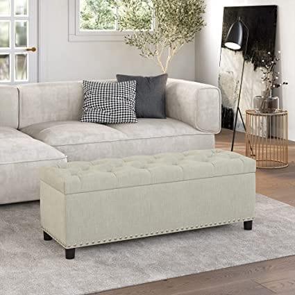 Chesterfield Sofa With Circle Tufted Ottoman In Living Room Modern