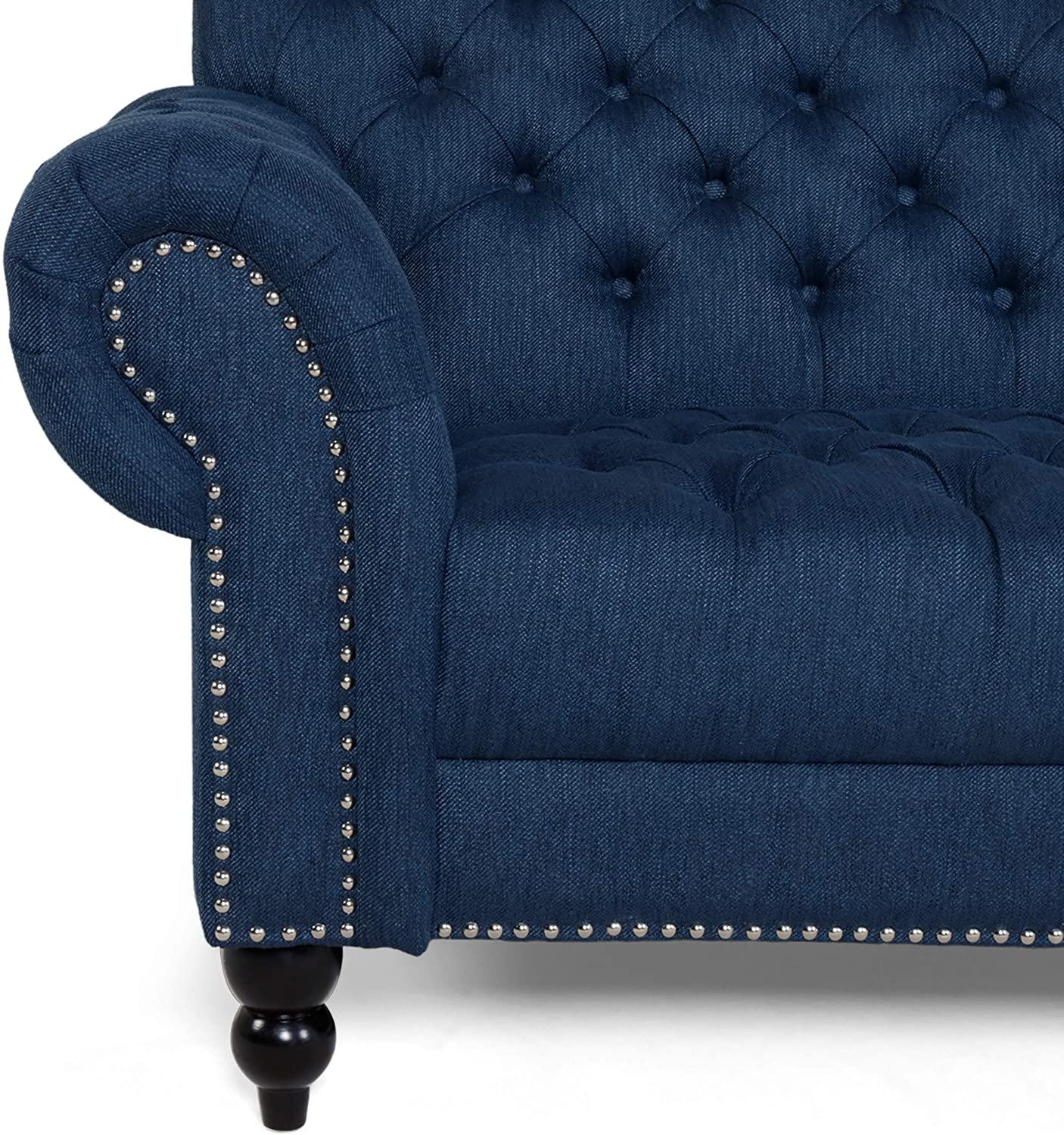 Nathan Chesterfield Button Tufted Fabric Seater Sofa