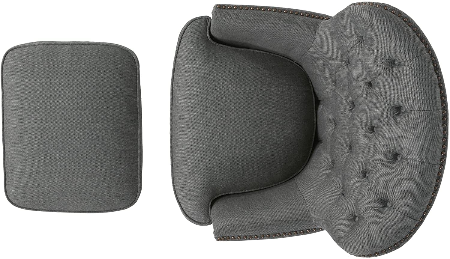 Tafton Fabric Club Chair and Ottoman  Grey