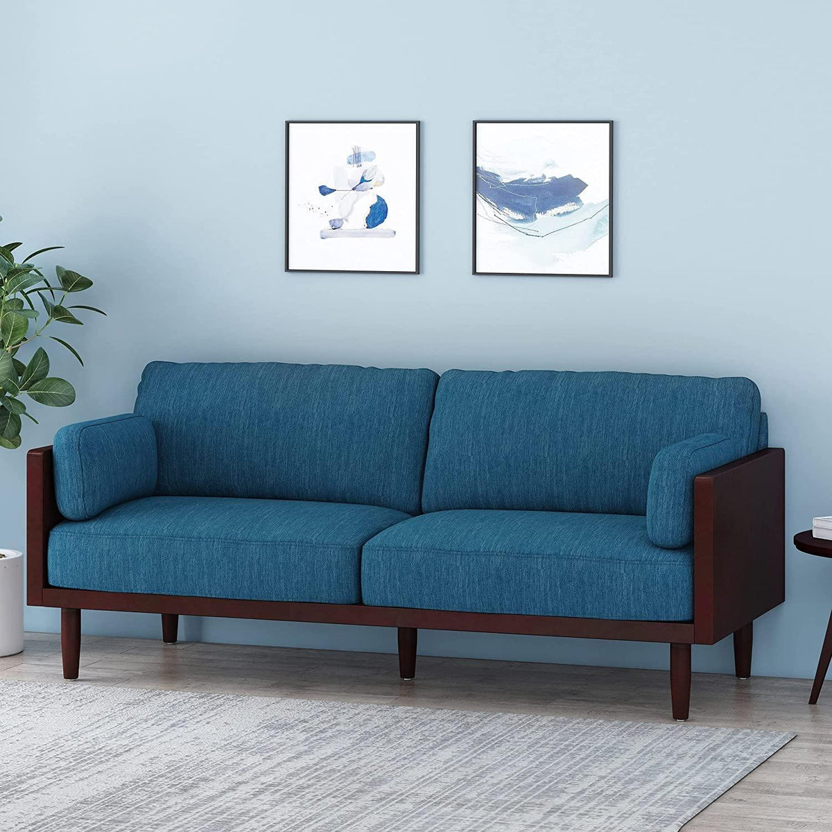 91aKVY8r_cS._AC_SL1500.jpg Wooden Teak Wood 2 Seater Sofa - Image 1