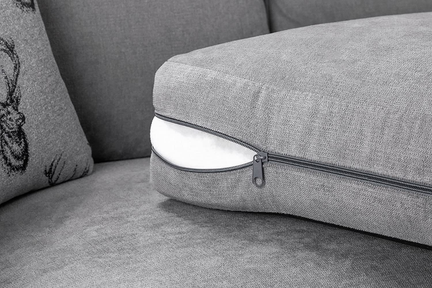 Sofa Verona Fabric Corner Sofa -Grey, Armchair)