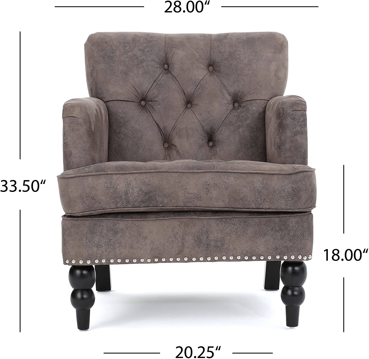 Tufted Club Chair, Fabric Accent Chair
