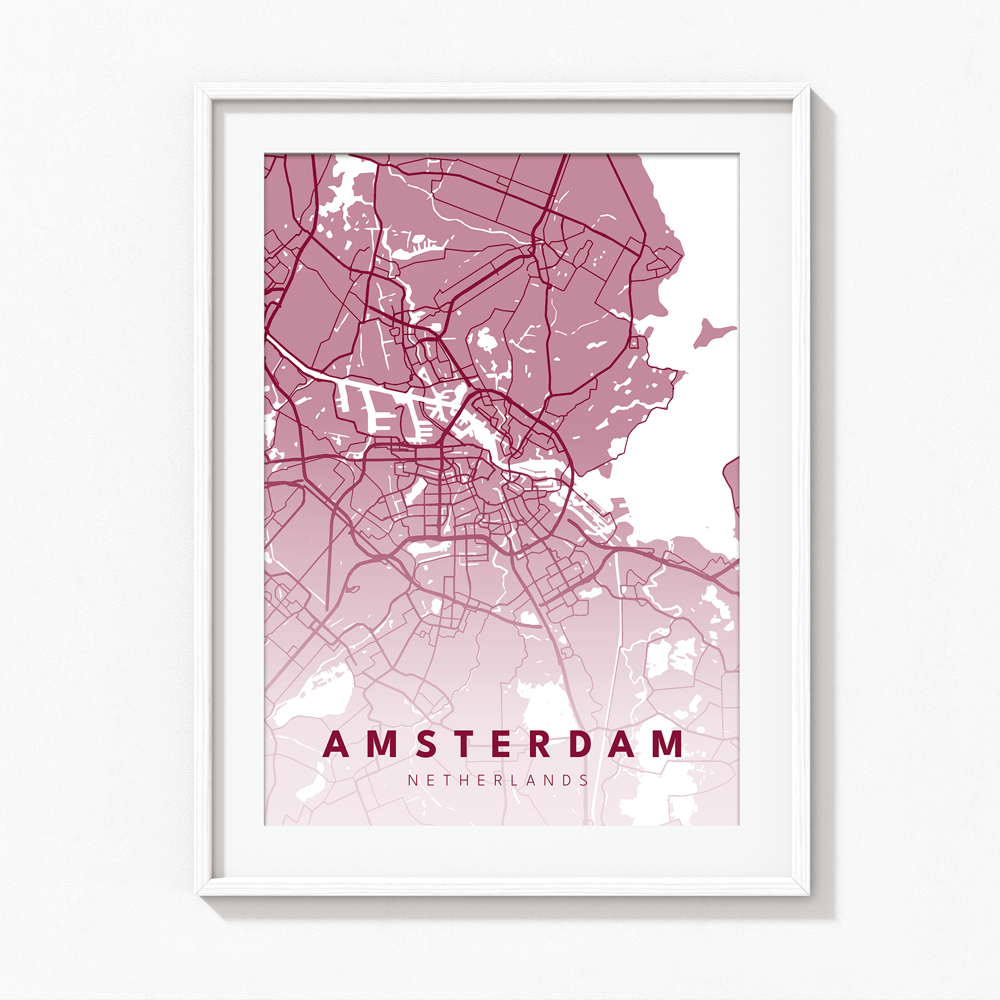Amsterdam City Street Map Art