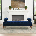 Benches: Knight Home Velvet Armed Storage Bench, Ivory
