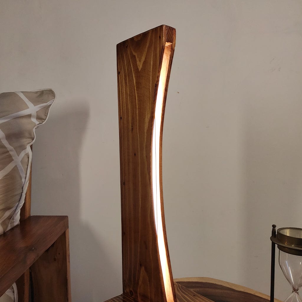 Arc Brown Wooden LED Table Lamp (BULB NOT INCLUDED)