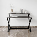 Austin Study Table with Upper Shelve in Brown Color