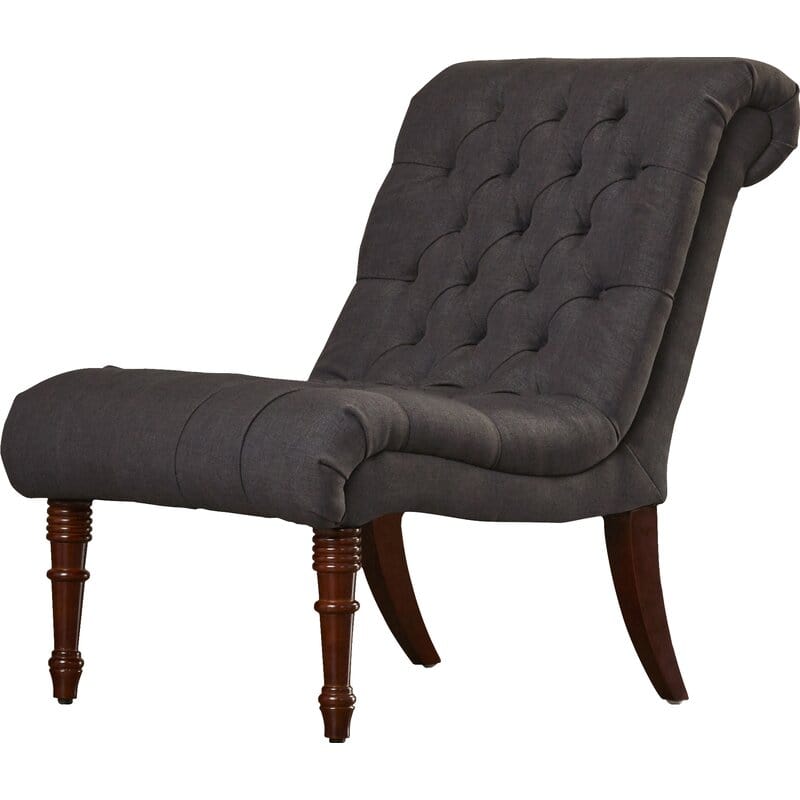 Barnkine Wide Wooden tufted Slipper Chair