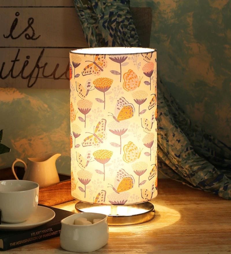 Butterfly on Flower Round Lamp