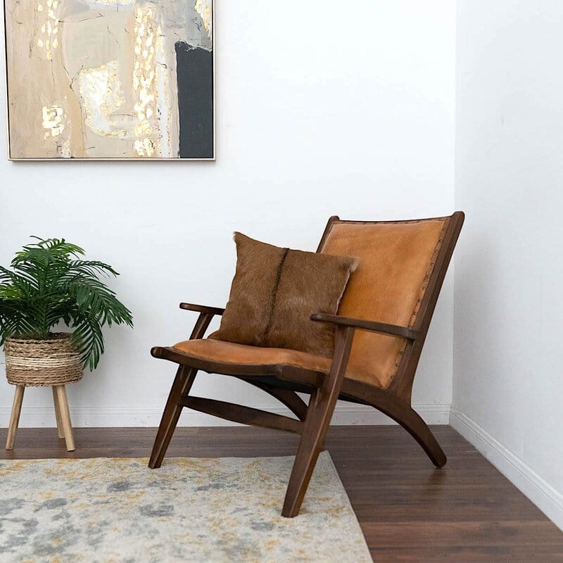 Wide Wooden Antique Upholstery Chair for living room