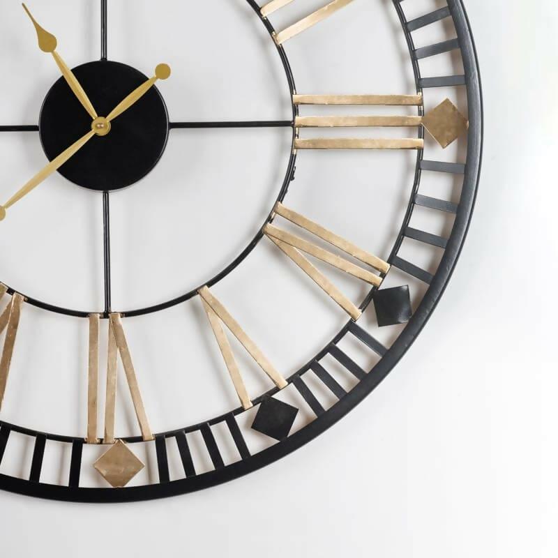 Gold &; Black Round Wall Clock