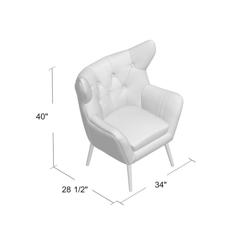 Wide Tufted Velvet Wingback Chair