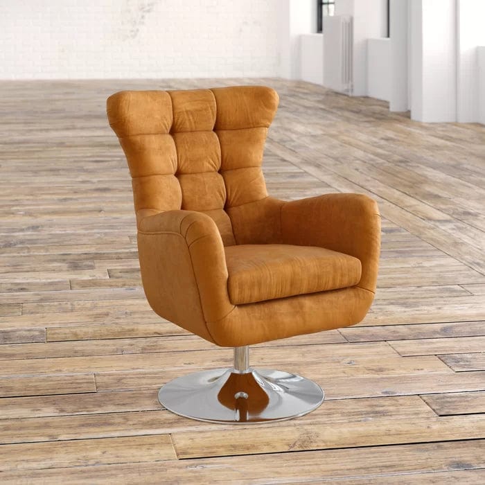 Cantillo Wide tufted Top Grain Wingback Chair