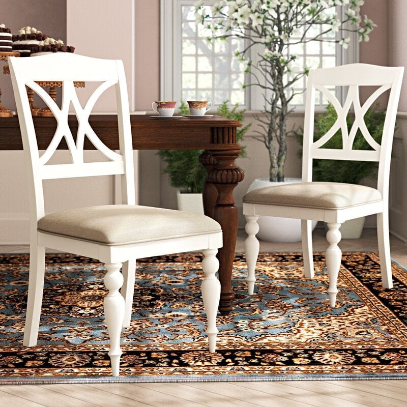 Wooden Cato Cross Back Side Dinning Chair  (Set of 2)