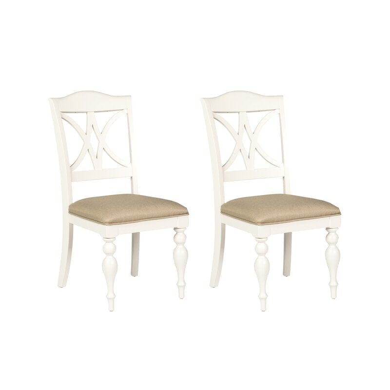 Wooden Cato Cross Back Side Dinning Chair  (Set of 2)