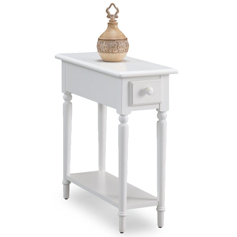 Center Tall Solid Wood End Table with Storage