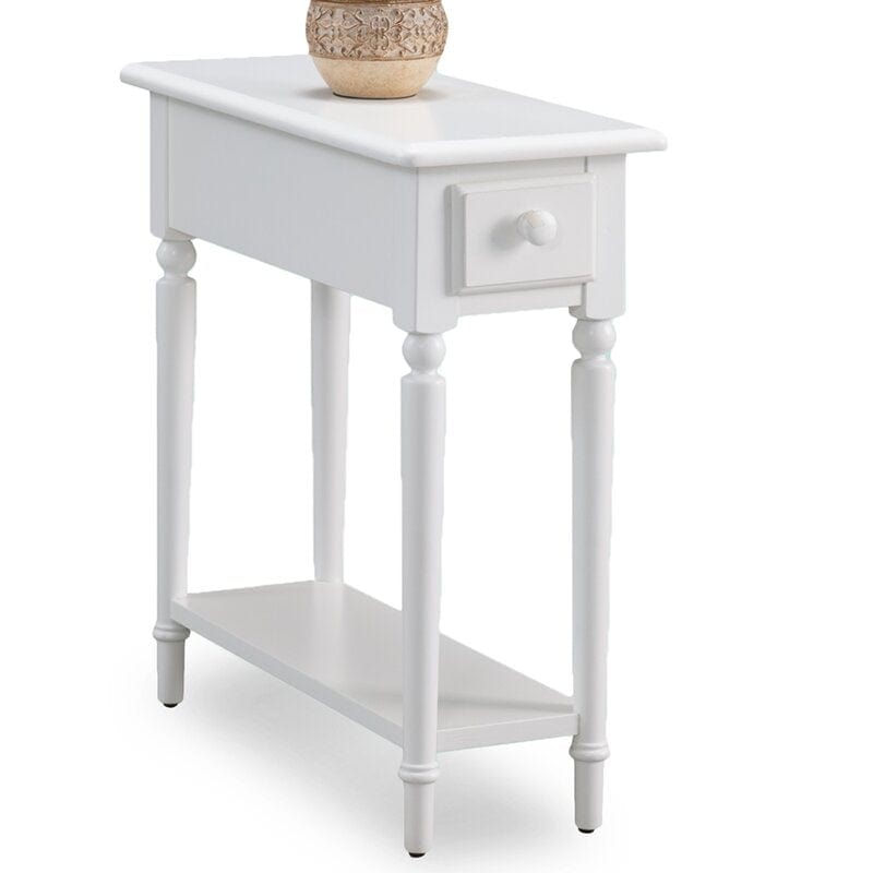 Center Tall Solid Wood End Table with Storage