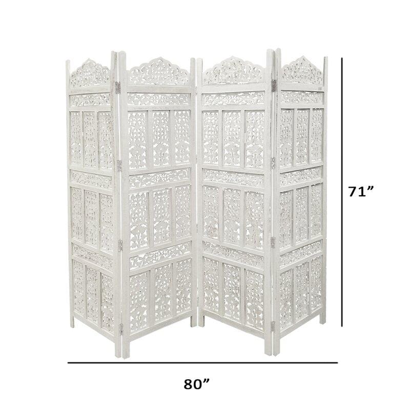 4 - Panel Wooden Folding Room Divider
