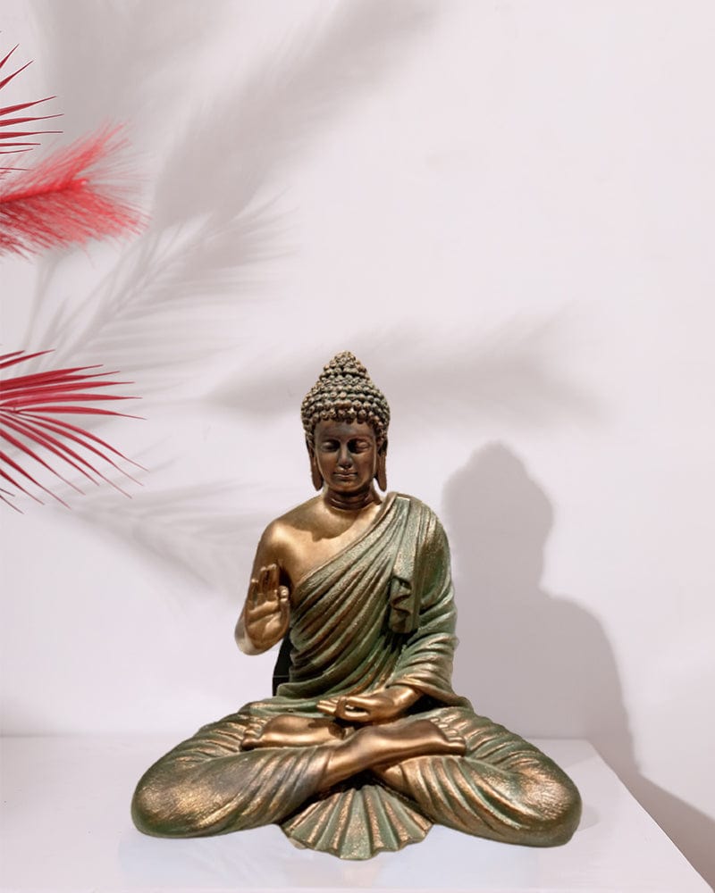 Multicolour Polyresin Buddha Sculpture For Home Decoration