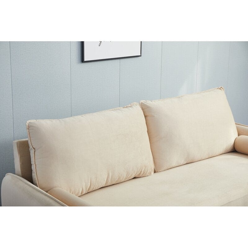 Velvet Square Arm Loveseat with Reversible Cushions