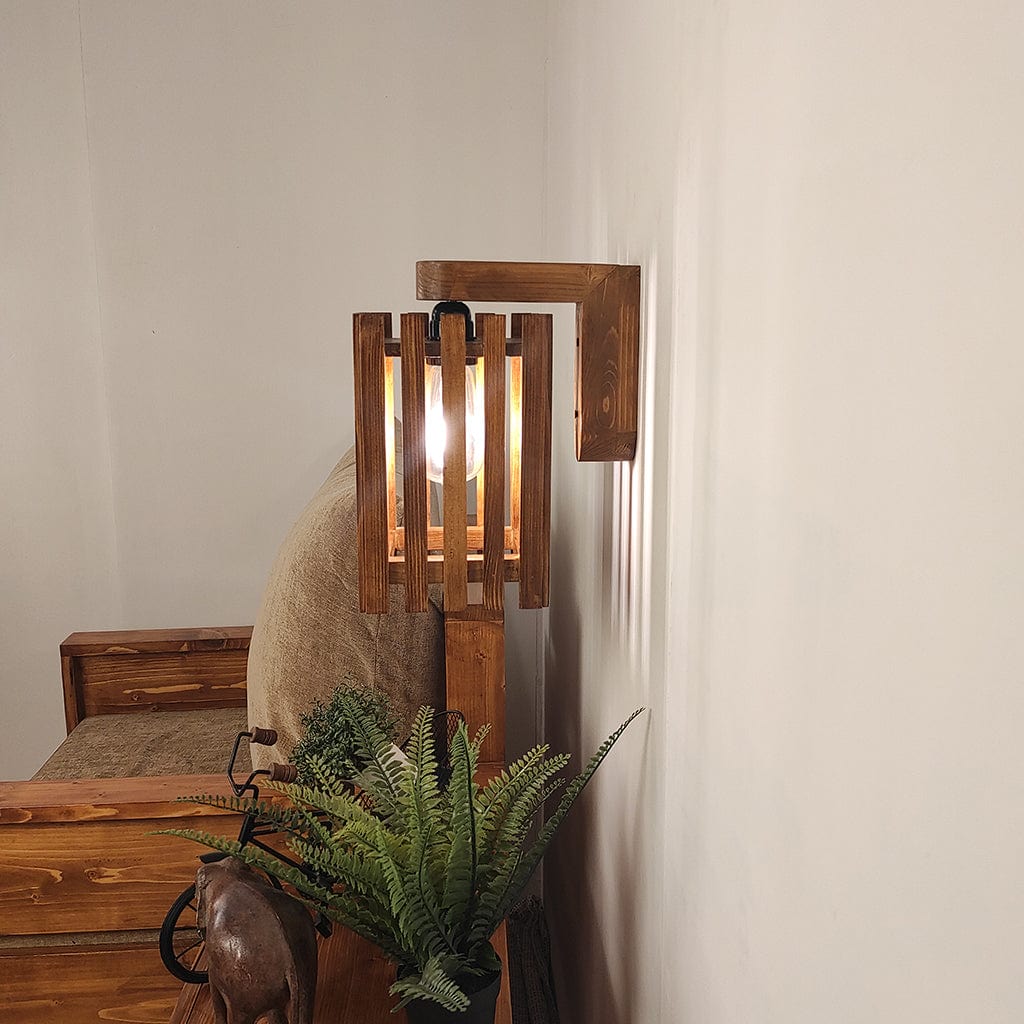 Elegant Brown Wooden Wall Light (BULB NOT INCLUDED)