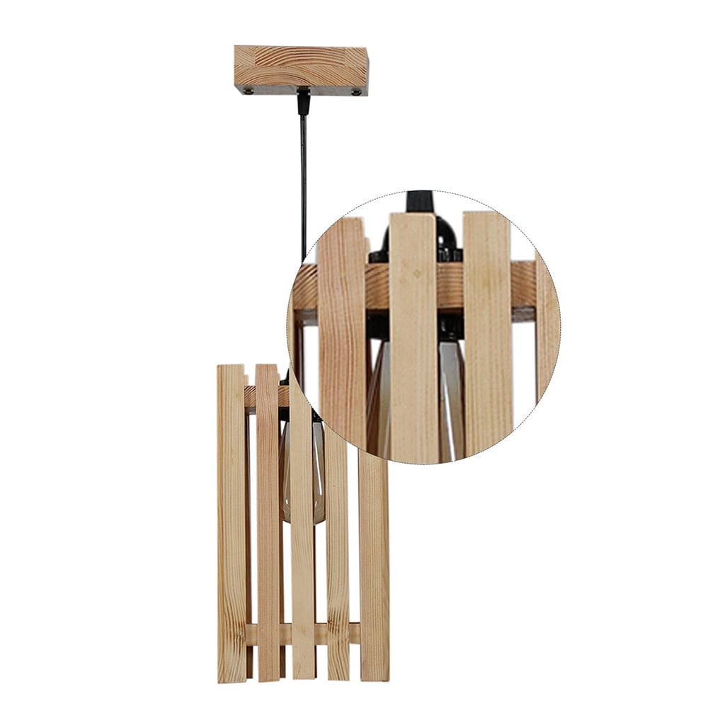 Elegant Beige Wooden Single Hanging Lamp (BULB NOT INCLUDED)