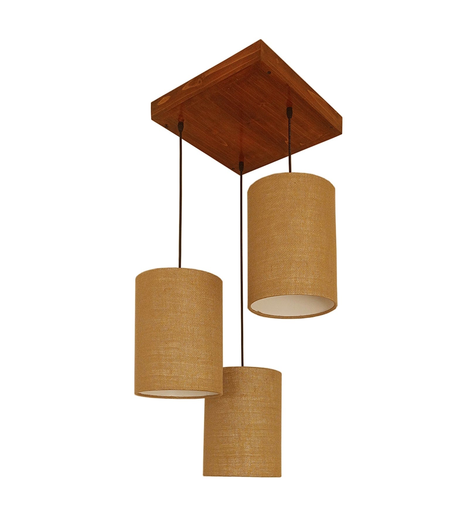 Elementary Brown Wooden Cluster Hanging Lamp (BULB NOT INCLUDED)