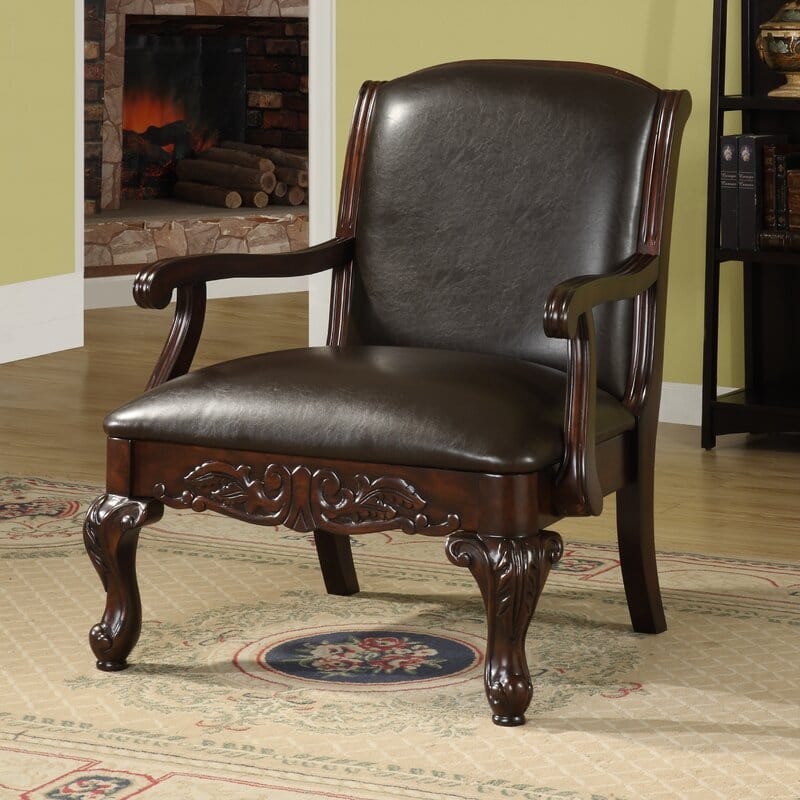 Wooden Wide Armchair with arm rest