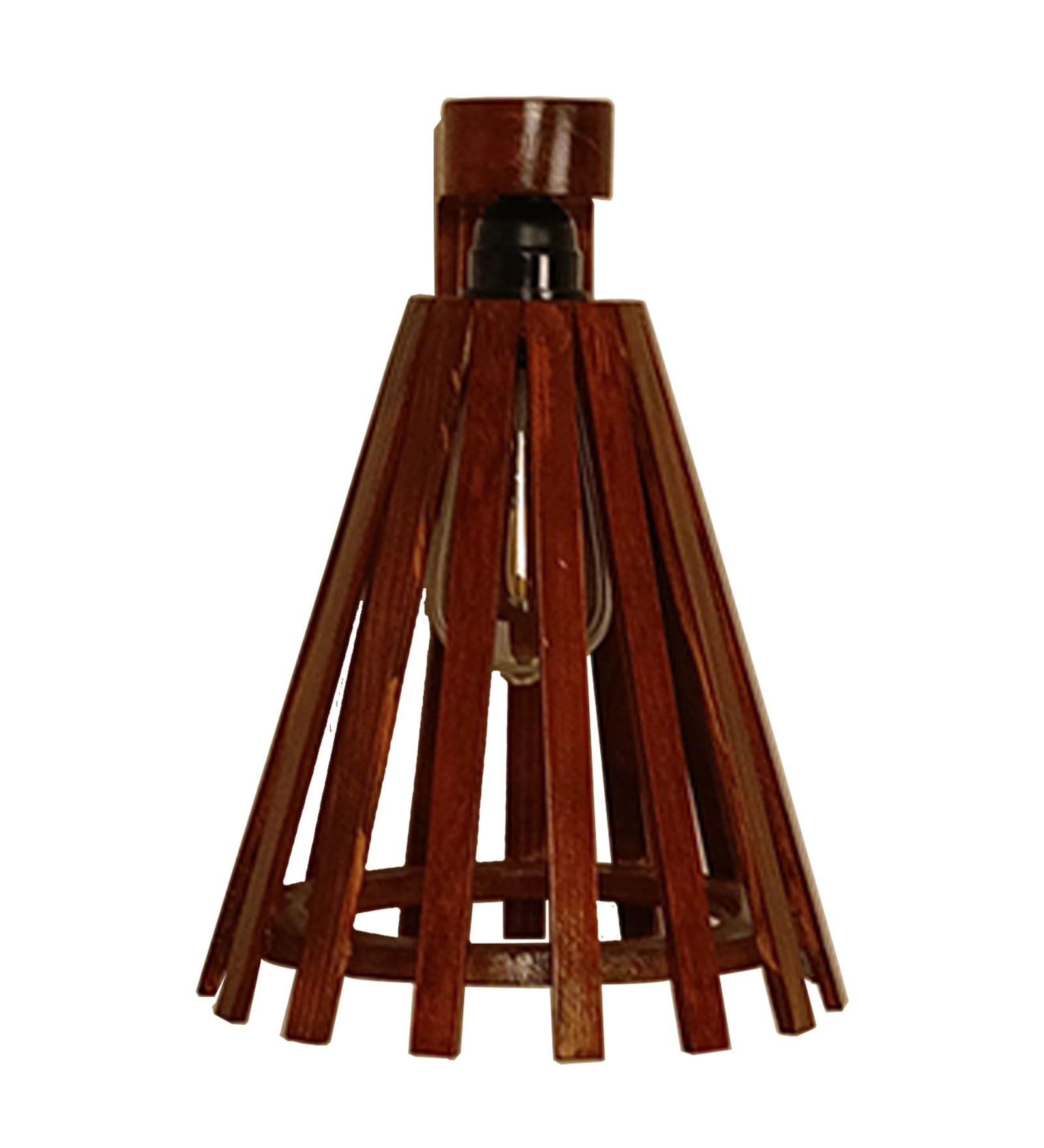 Funnel Brown Wooden Wall Light (BULB NOT INCLUDED)