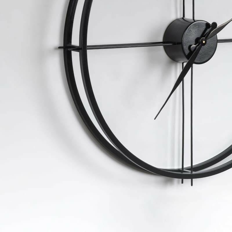 Black Metal Round Wall Clock - Ouch Cart 