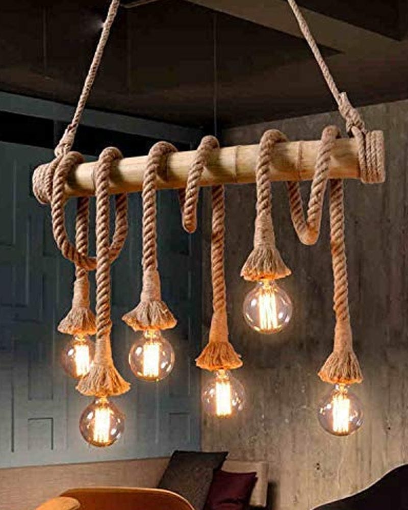 Pendant Hanging Lamps Bamboo Lighting (6-Light)