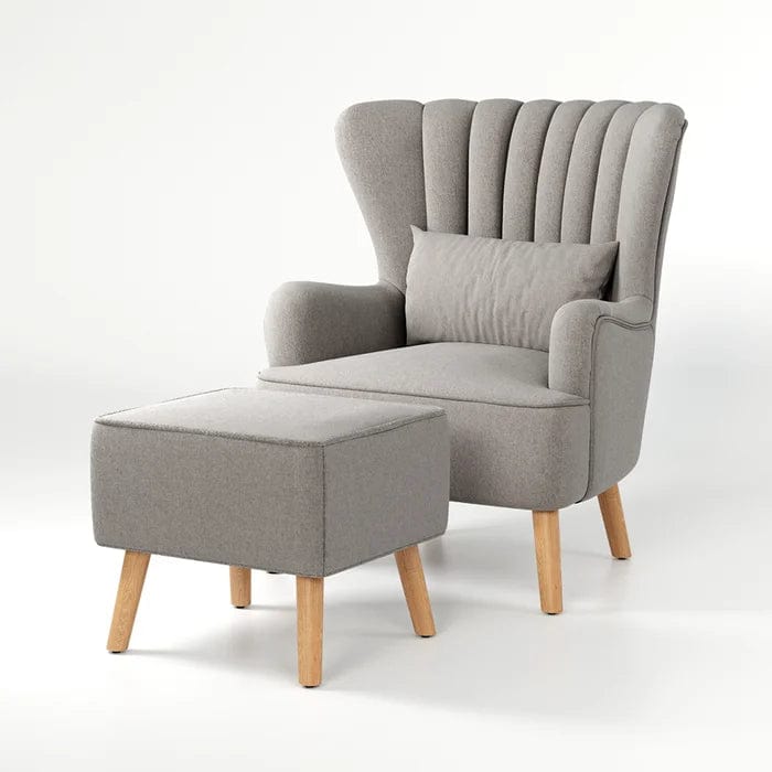 Harden Wide Tufted Wingback Chair and Ottoman