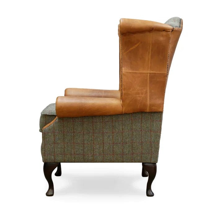 Harrisonville Upholstered Wingback Chair & Footrest