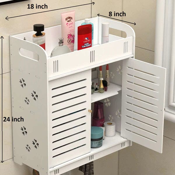 Wall Mounted PVC Bathroom [ 38 ] Storage Cabinet  (8 INCH)