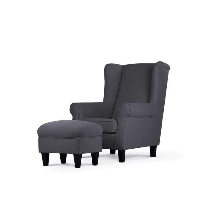 Wide Tufted chair and Ottoman