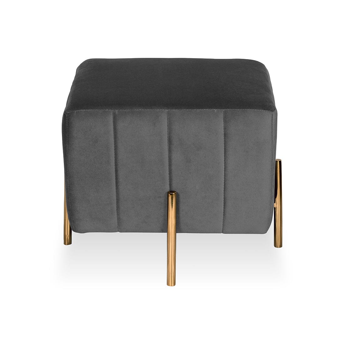 DOE BUCK SQUARE GOLD OTTOMAN STAINLESS STEEL IN GREY
