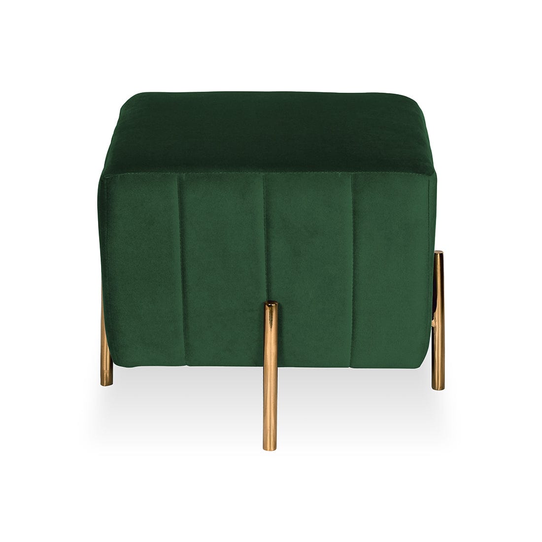 DOE BUCK SQUARE GOLD OTTOMAN STAINLESS STEEL IN GREEN