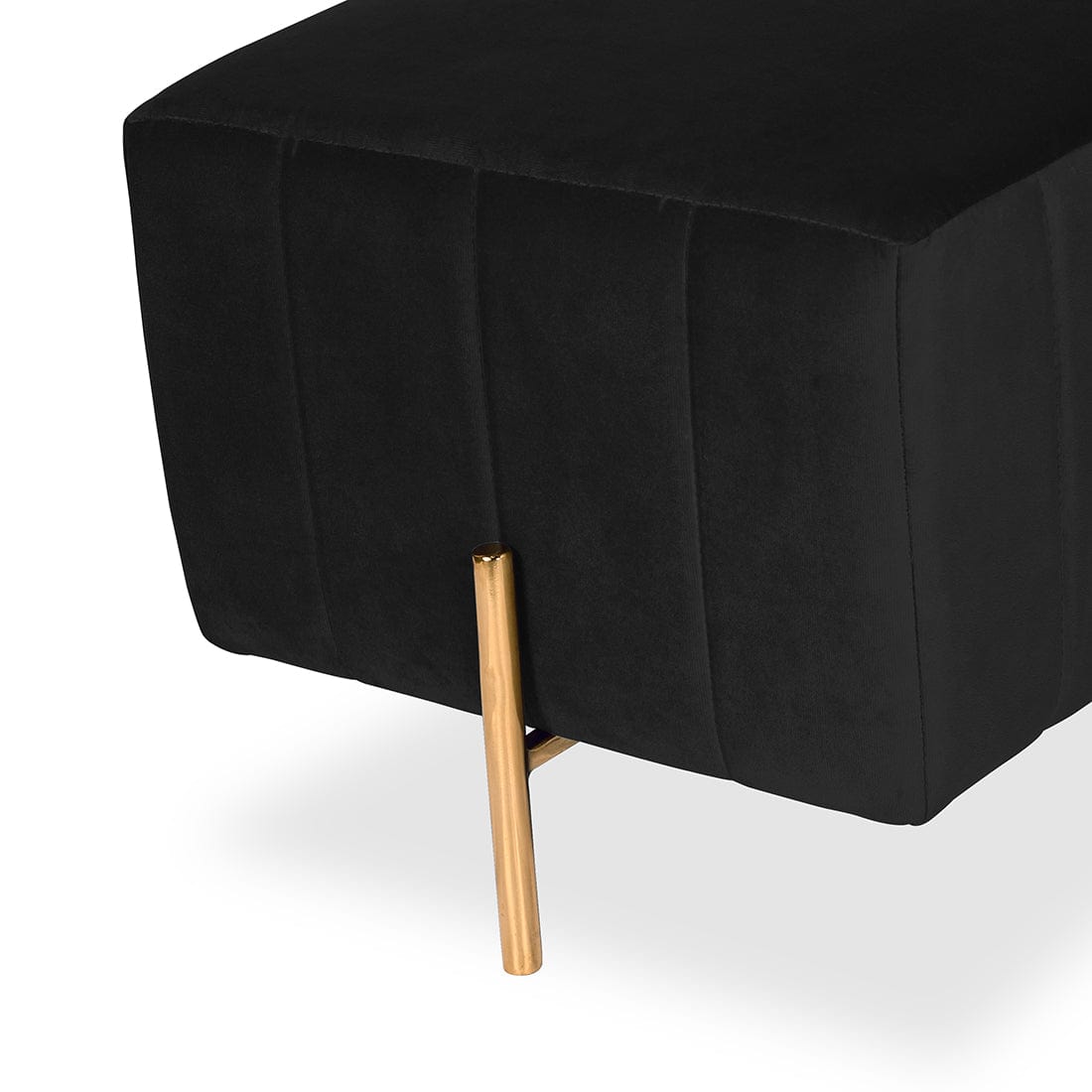 DOE BUCK SQUARE GOLD OTTOMAN STAINLESS STEEL IN BLACK