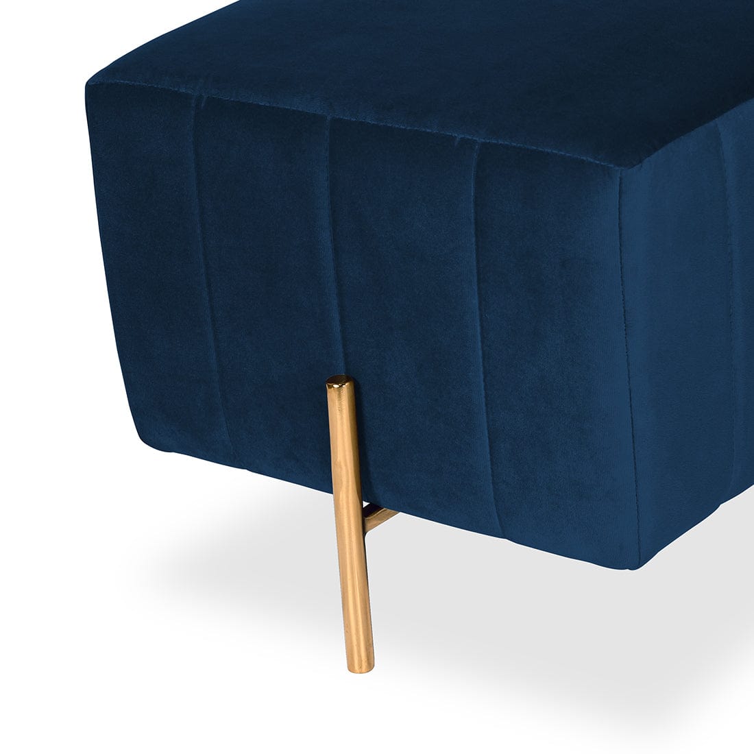 DOE BUCK SQUARE GOLD OTTOMAN STAINLESS STEEL IN BLUE