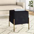 Wide Velvet Square Standard Ottoman