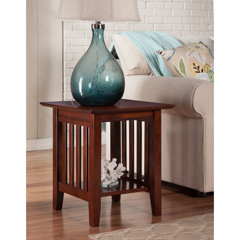 Jarrah Tall Solid Wood End Table | Buy Side End Table Online in India
