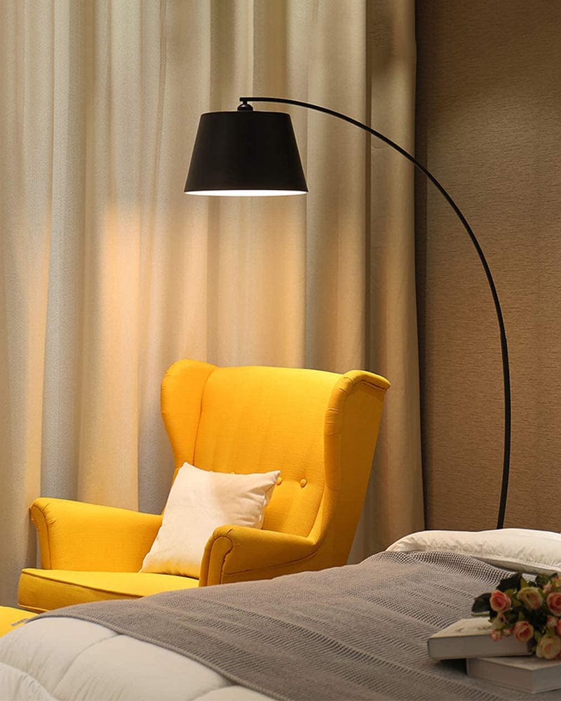 Decorative Black Metal Curved Design Floor Lamp For Home Decor Living Room Decoration