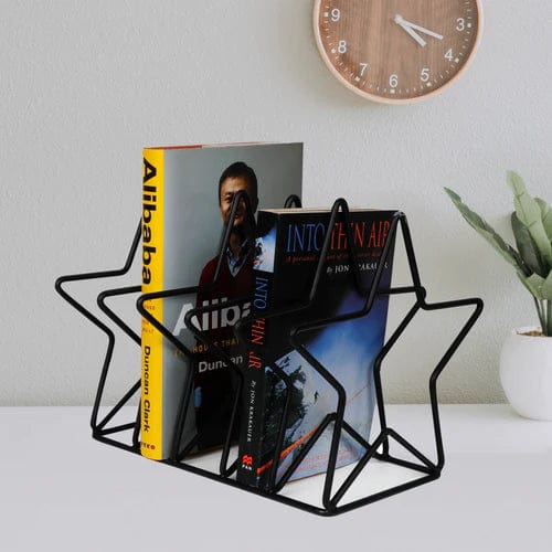 Star Shaped Decorative Metal Desktop Book File Magazine Holder 1pc