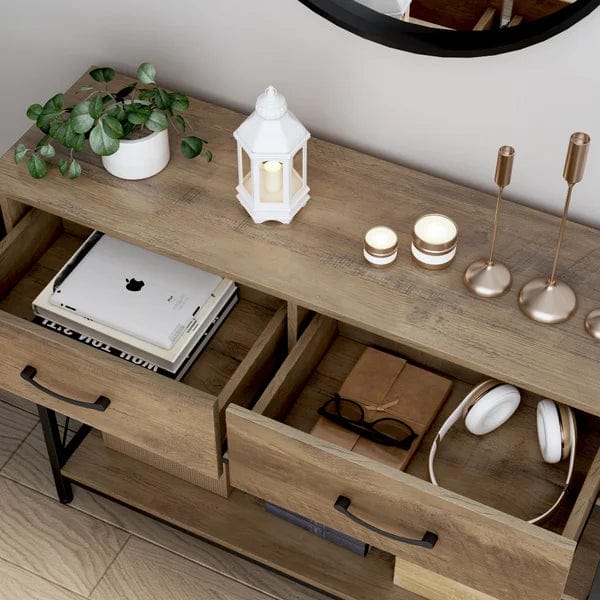 Kedarian Wooden And Metal Console Table
