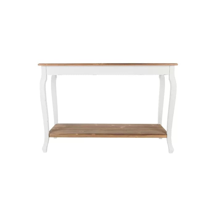 wooden Console Table, Brown and White