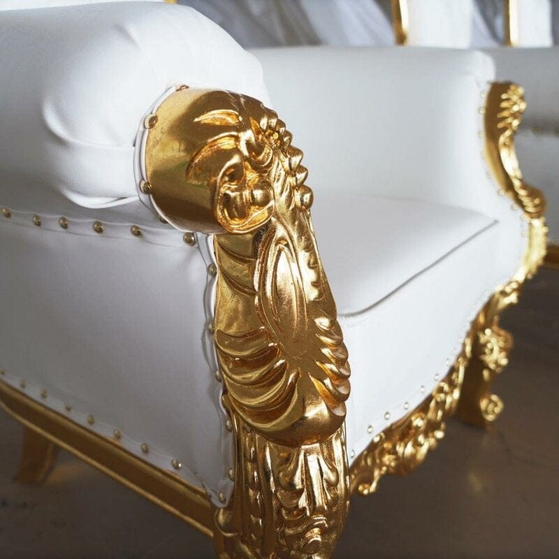 Wooden Luxurious Maharaja High Back throne Gold Leaf Chair