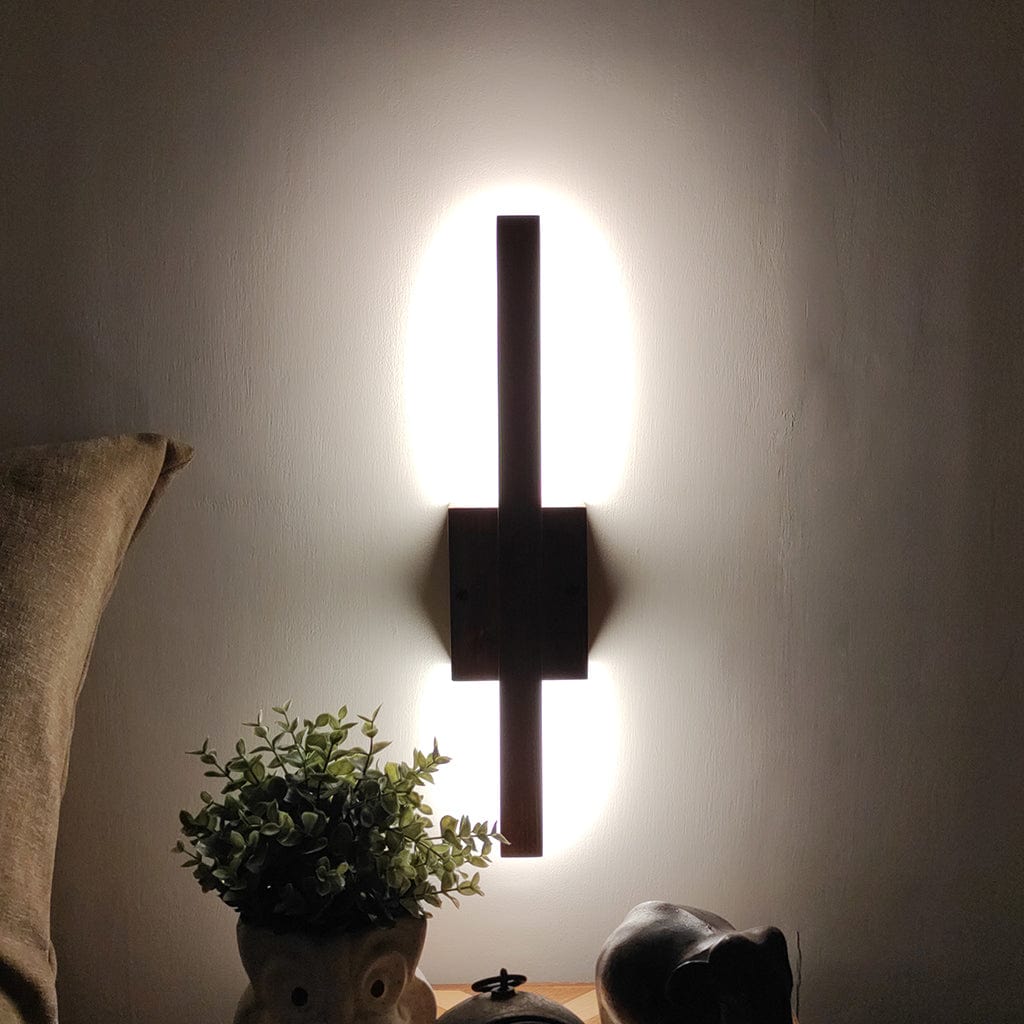 Lineo Brown Wooden LED Wall Light (BULB NOT INCLUDED)